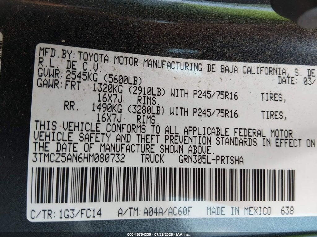 3TMCZ5AN6HM080732 2017 TOYOTA TACOMA photo no. 9