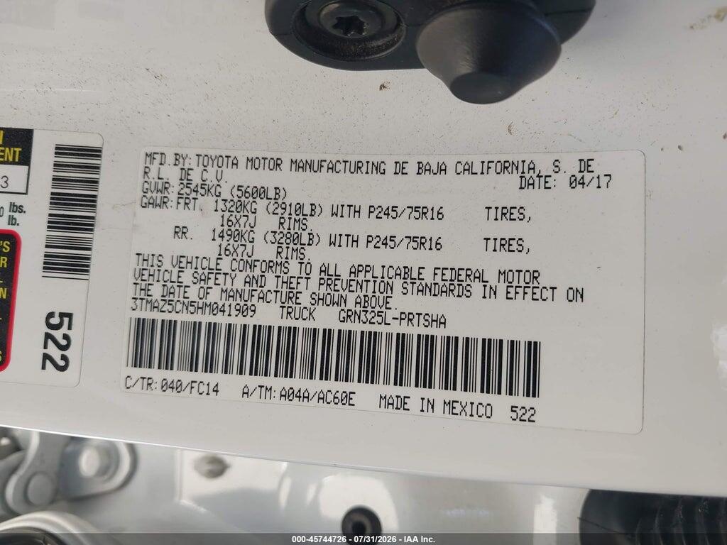 3TMAZ5CN5HM041909 2017 TOYOTA TACOMA photo no. 9