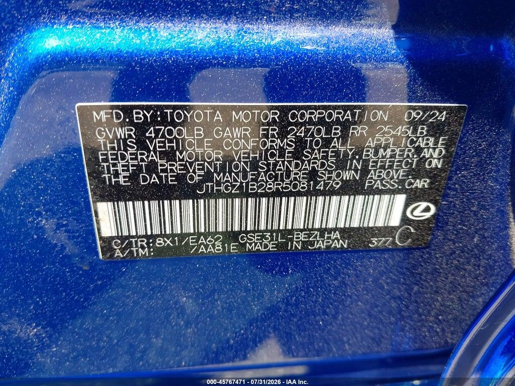 JTHGZ1B28R5081479 2024 LEXUS IS 350 photo no. 9
