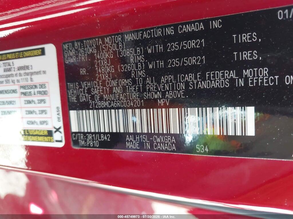 2T2BBMCA6RC034201 2024 LEXUS RX photo no. 9