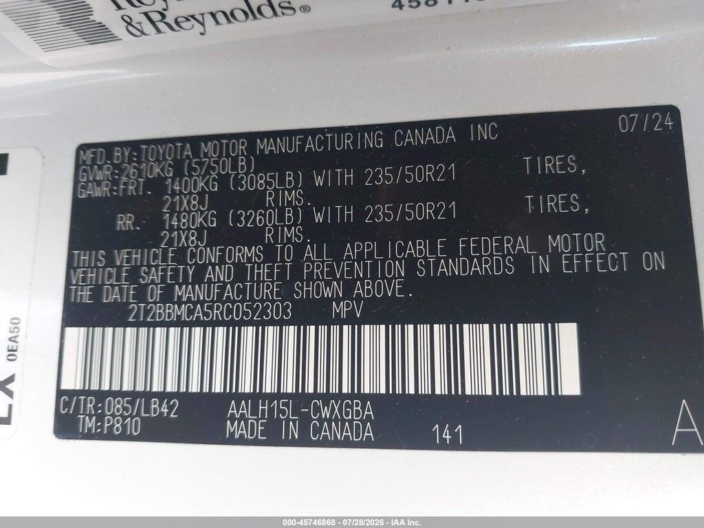 2T2BBMCA5RC052303 2024 LEXUS RX 350H photo no. 9