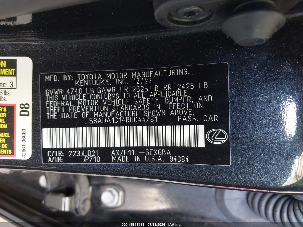 58ADA1C14RU044781 2024 LEXUS ES 300H photo no. 9