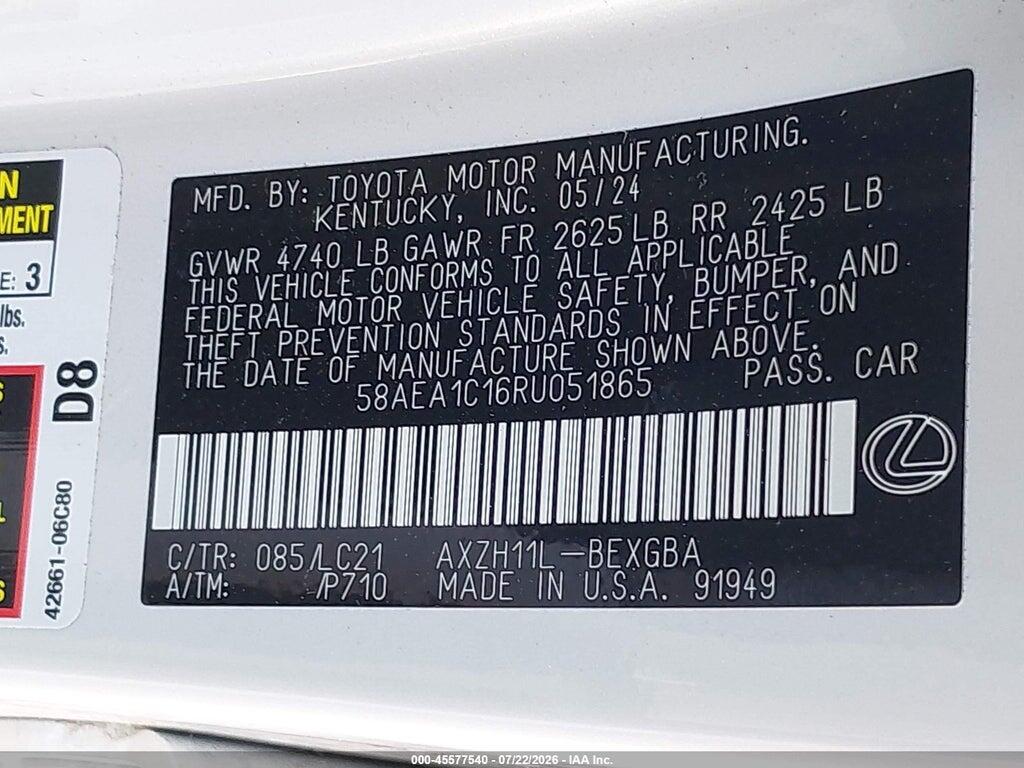 58AEA1C16RU051865 2024 LEXUS ES 300H photo no. 9