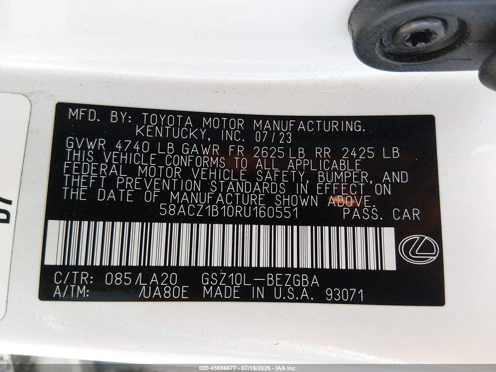 58ACZ1B10RU160551 2024 LEXUS ES 350 photo no. 9