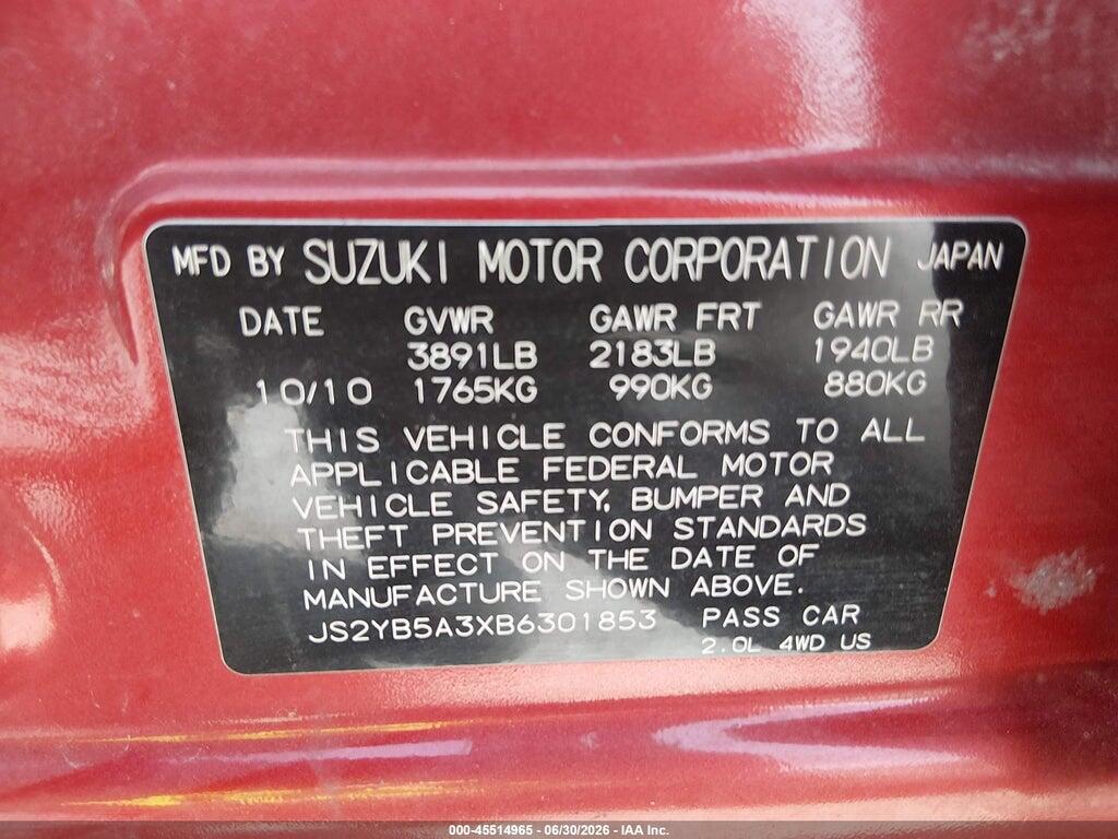 JS2YB5A3XB6301853 2011 SUZUKI SX4 photo no. 9