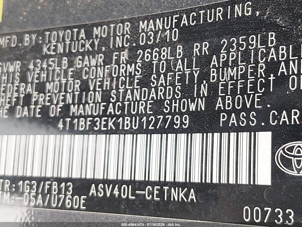 4T1BF3EK1BU127799 2011 TOYOTA CAMRY photo no. 9