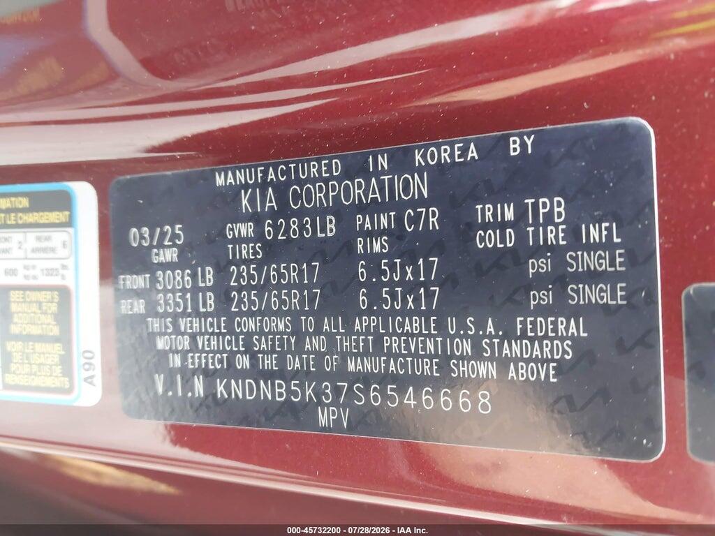 KNDNB5K37S6546668 2025 KIA CARNIVAL MPV photo no. 9