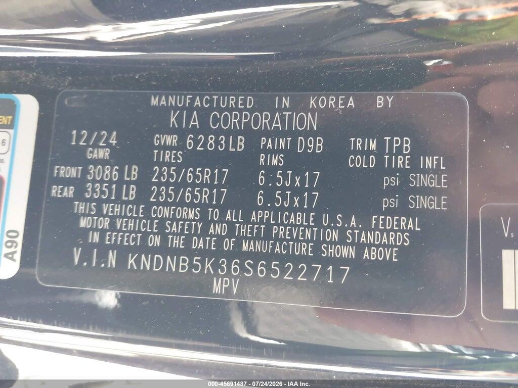 KNDNB5K36S6522717 2025 KIA CARNIVAL MPV photo no. 9