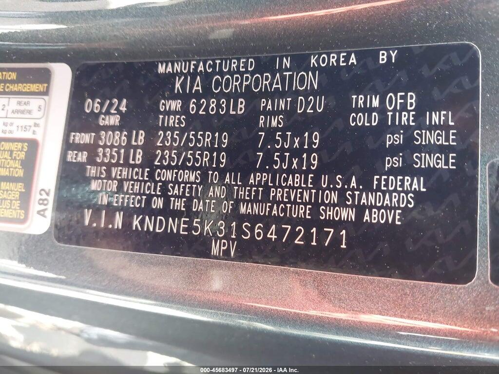 KNDNE5K31S6472171 2025 KIA CARNIVAL MPV photo no. 9