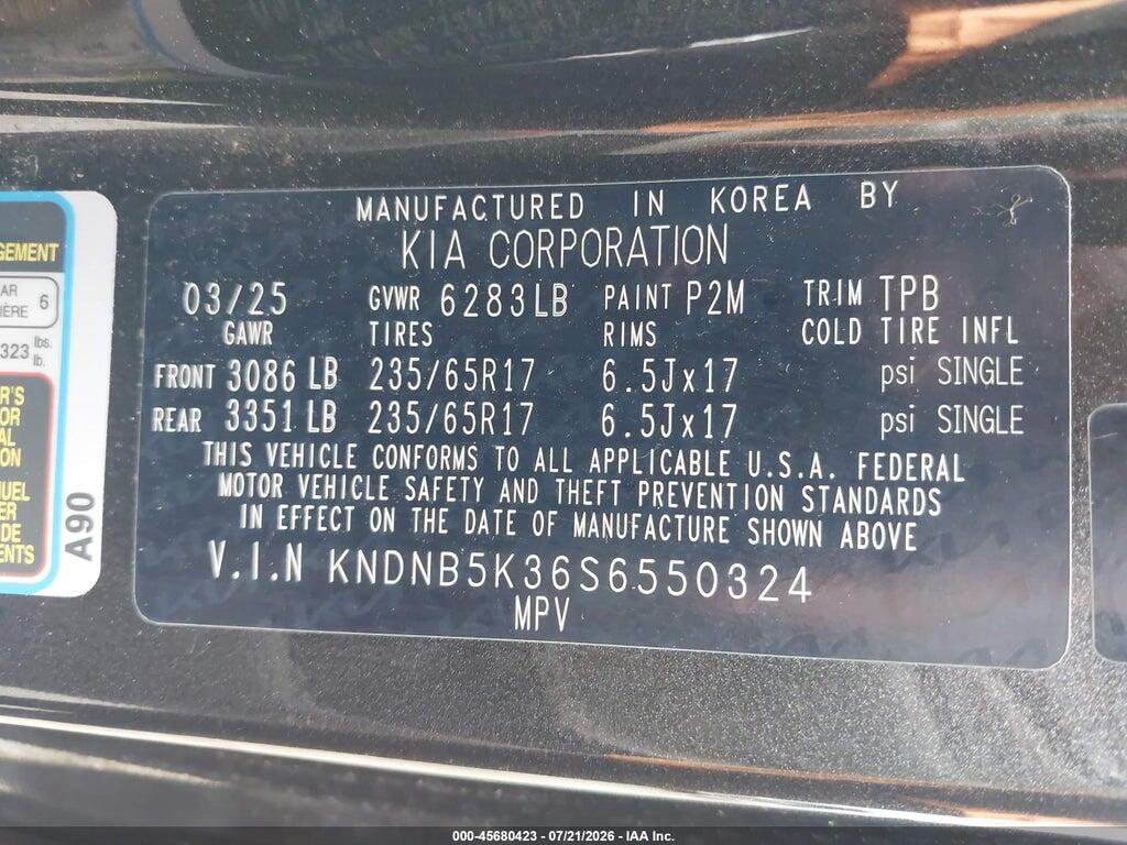 KNDNB5K36S6550324 2025 KIA CARNIVAL MPV photo no. 9