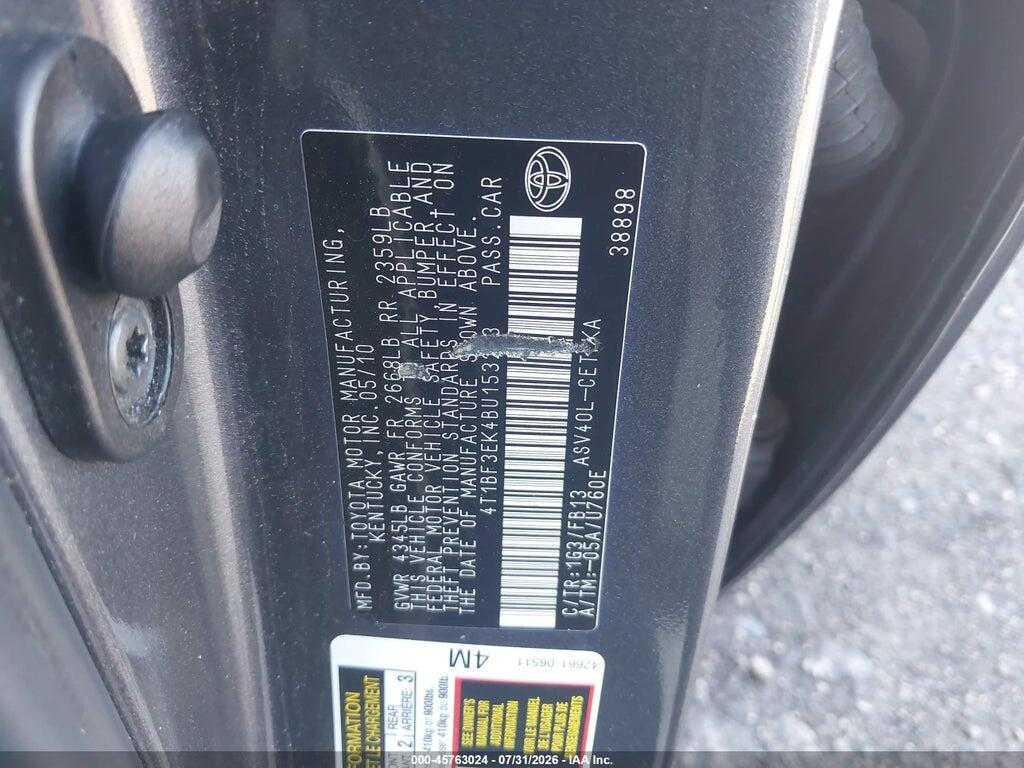 4T1BF3EK4BU153233 2011 TOYOTA CAMRY photo no. 9
