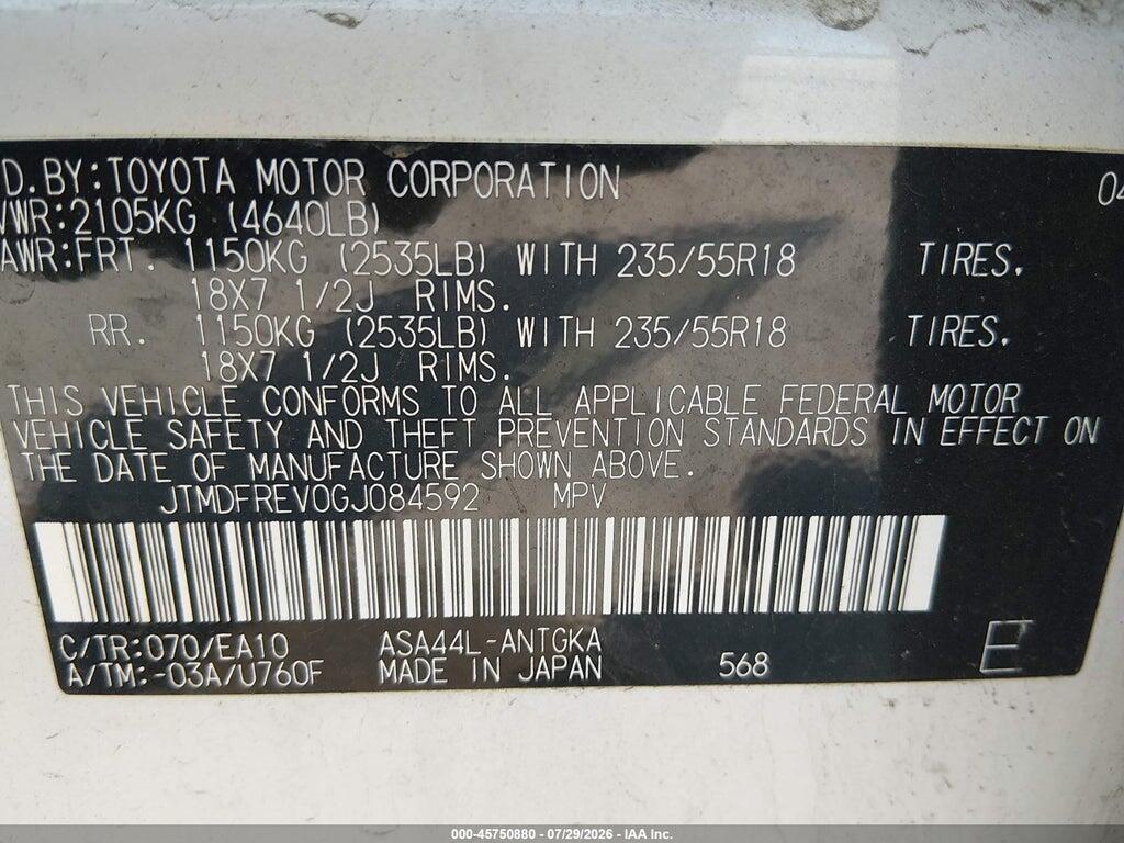 JTMDFREV0GJ084592 2016 TOYOTA RAV4 photo no. 9