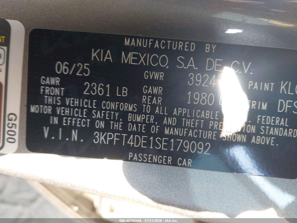 3KPFT4DE1SE179092 2025 KIA K4 photo no. 9
