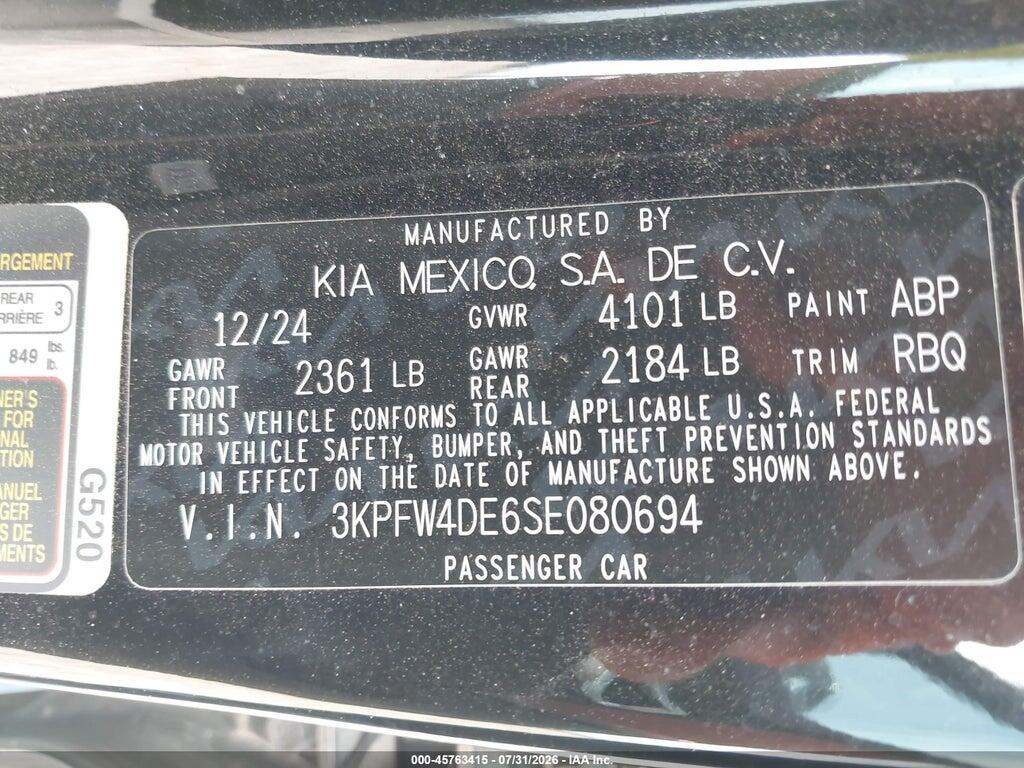 3KPFW4DE6SE080694 2025 KIA K4 photo no. 9