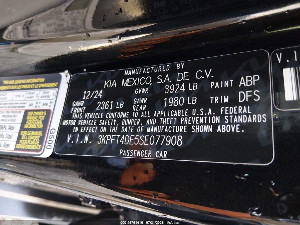 3KPFT4DE5SE077908 2025 KIA K4 photo no. 9