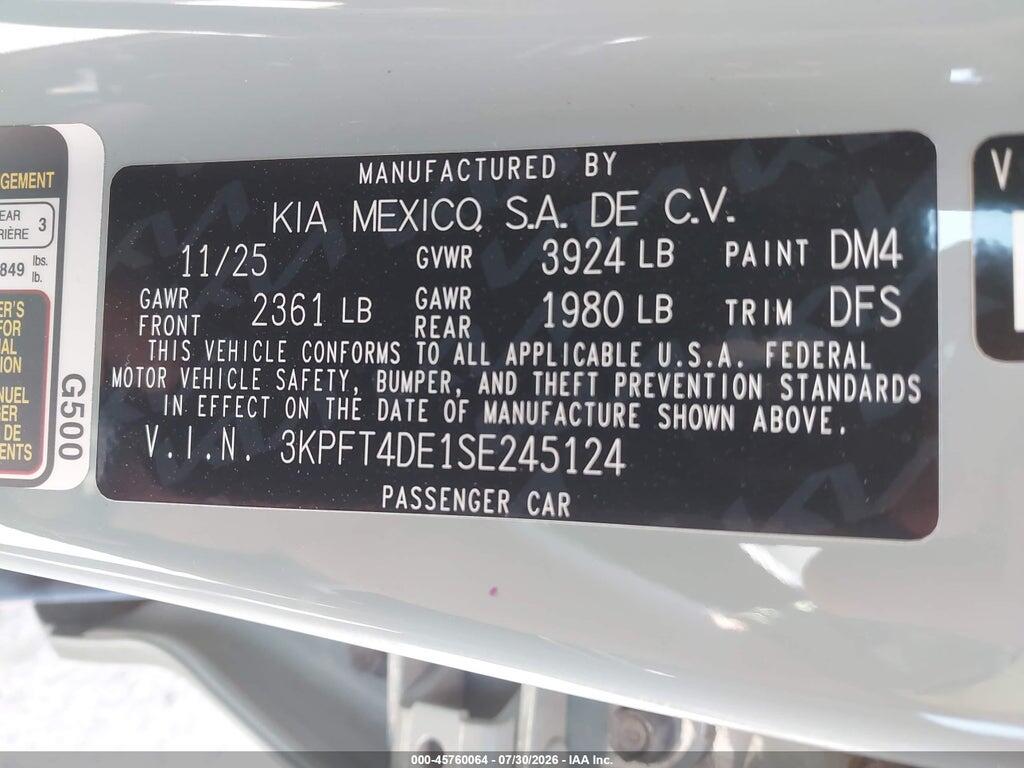 3KPFT4DE1SE245124 2025 KIA K4 photo no. 9