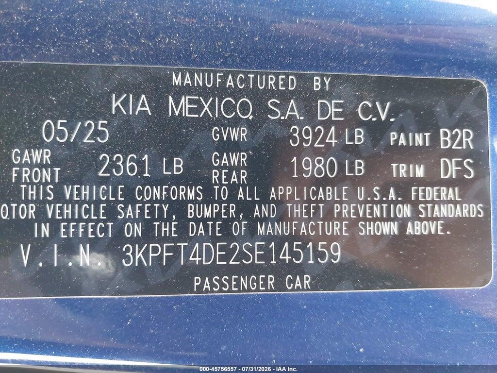 3KPFT4DE2SE145159 2025 KIA K4 photo no. 9
