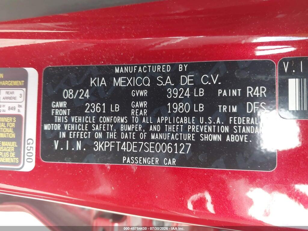 3KPFT4DE7SE006127 2025 KIA K4 photo no. 9