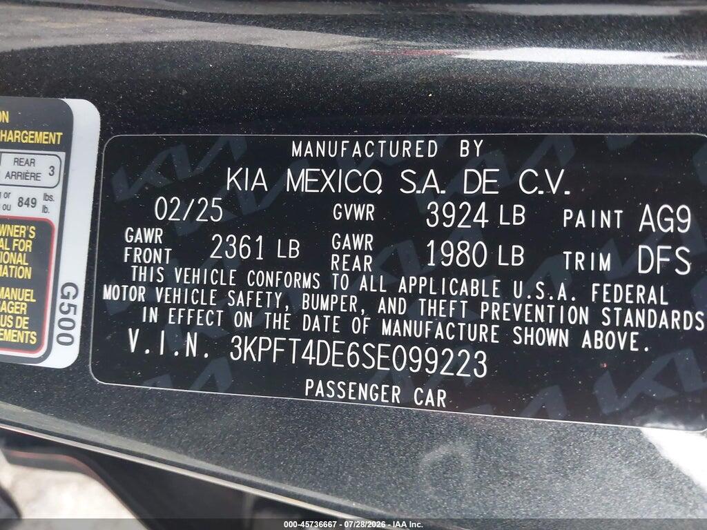 3KPFT4DE6SE099223 2025 KIA K4 photo no. 9