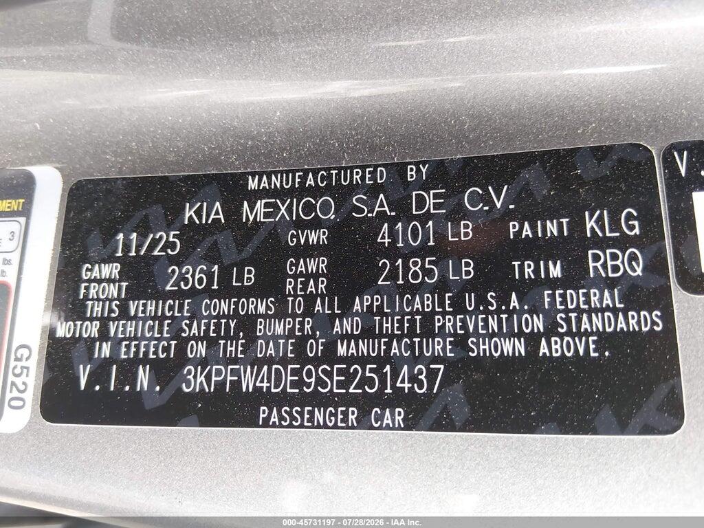 3KPFW4DE9SE251437 2025 KIA K4 photo no. 9