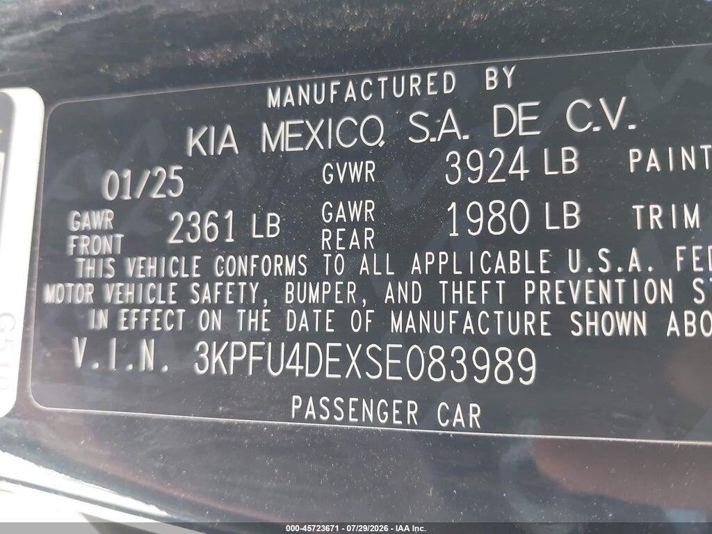 3KPFU4DEXSE083989 2025 KIA K4 photo no. 9