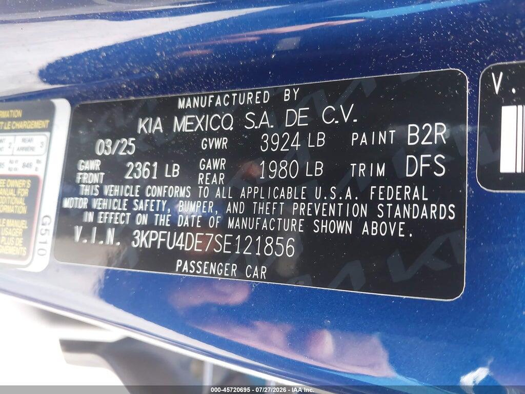 3KPFU4DE7SE121856 2025 KIA K4 photo no. 9