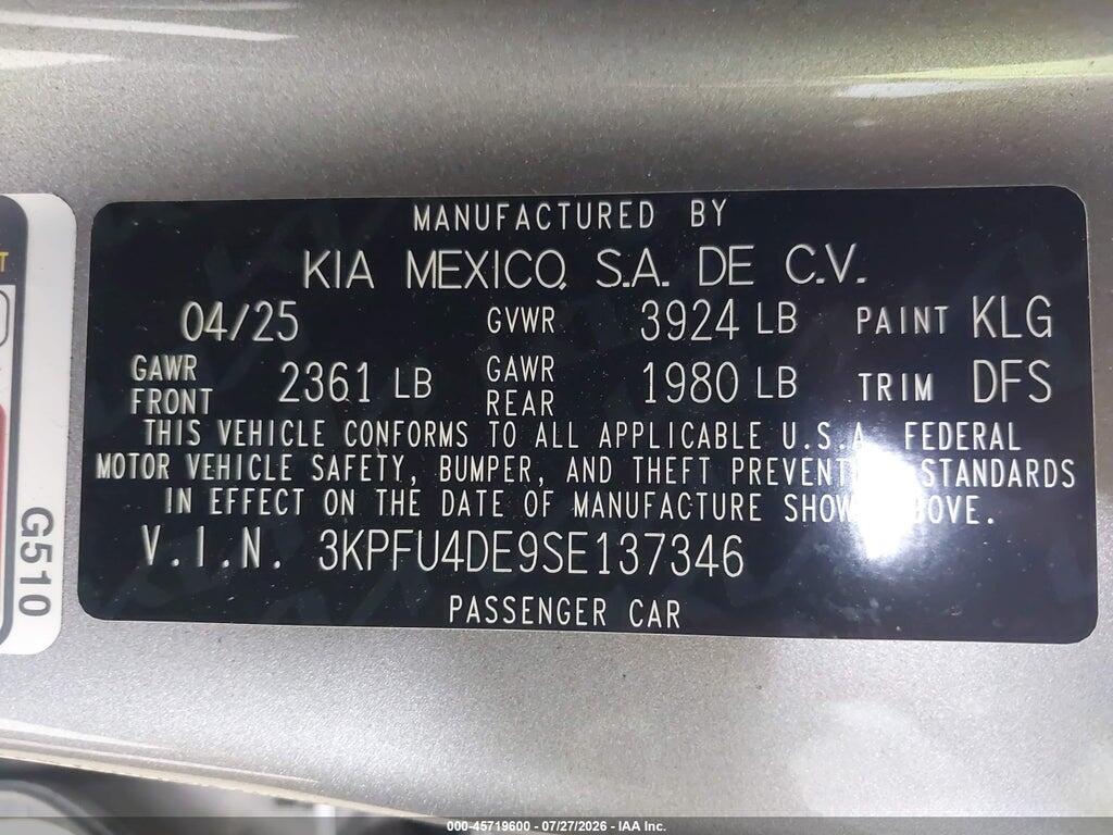 3KPFU4DE9SE137346 2025 KIA K4 photo no. 9