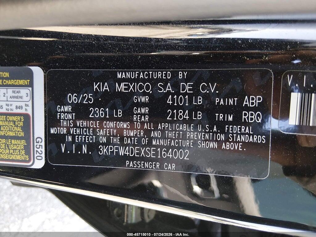 3KPFW4DEXSE164002 2025 KIA K4 photo no. 9