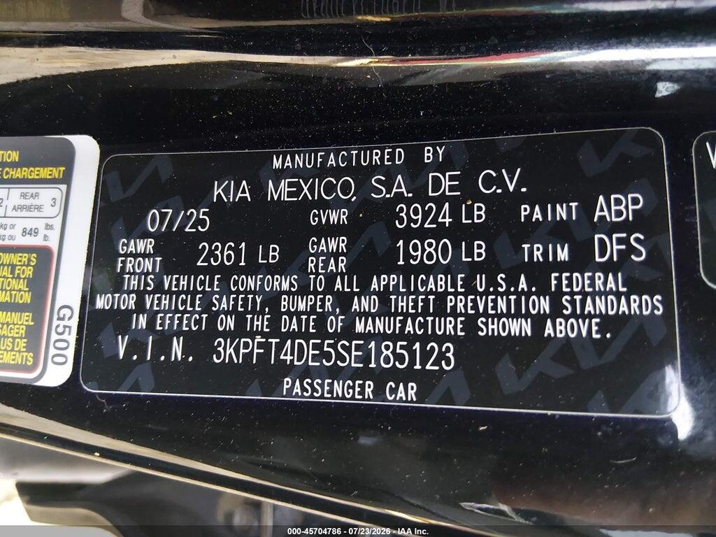 3KPFT4DE5SE185123 2025 KIA K4 photo no. 9