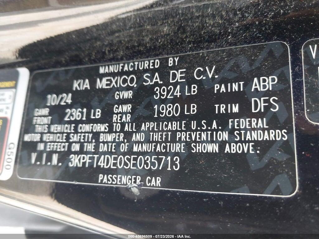 3KPFT4DE0SE035713 2025 KIA K4 photo no. 9