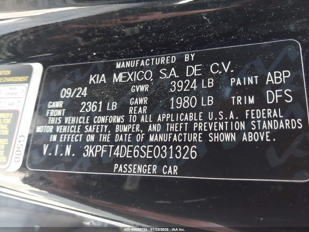 3KPFT4DE6SE031326 2025 KIA K4 photo no. 9