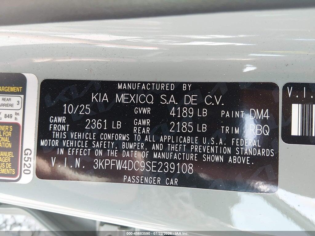 3KPFW4DC9SE239108 2025 KIA K4 photo no. 9