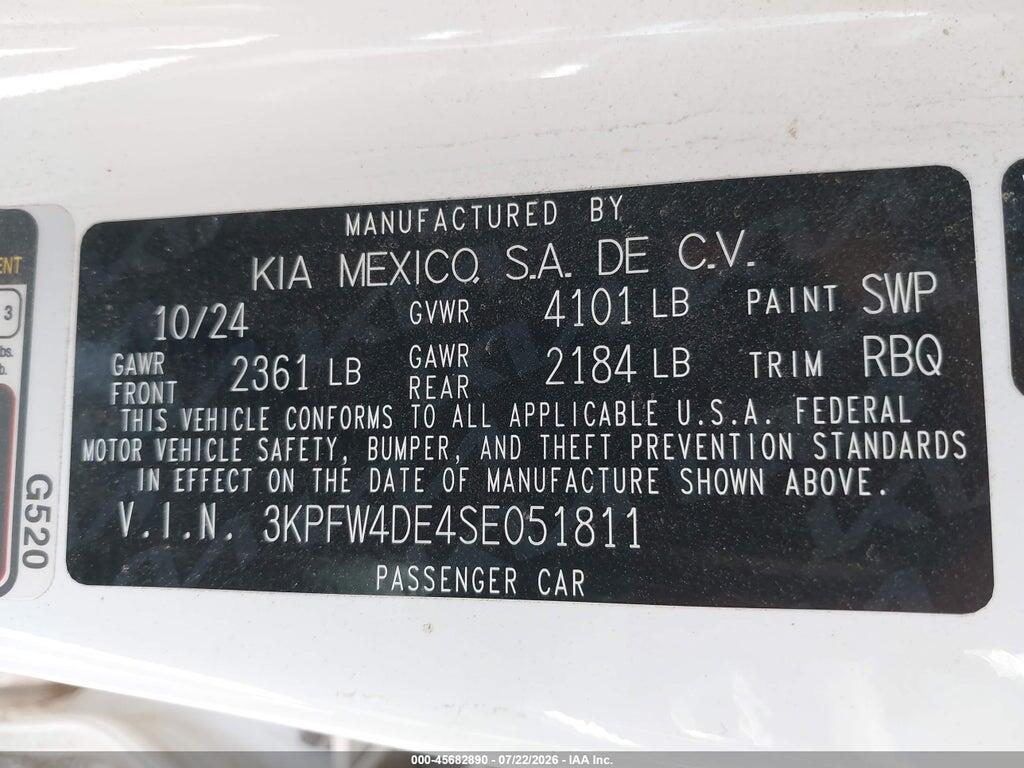 3KPFW4DE4SE051811 2025 KIA K4 photo no. 9