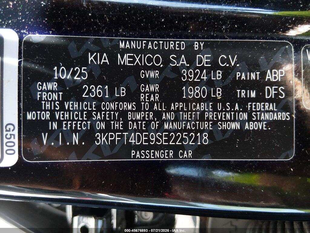 3KPFT4DE9SE225218 2025 KIA K4 photo no. 9