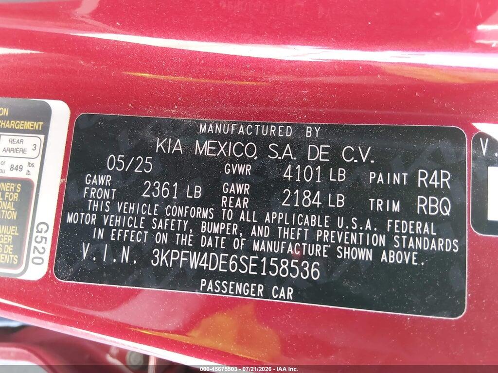3KPFW4DE6SE158536 2025 KIA K4 photo no. 9