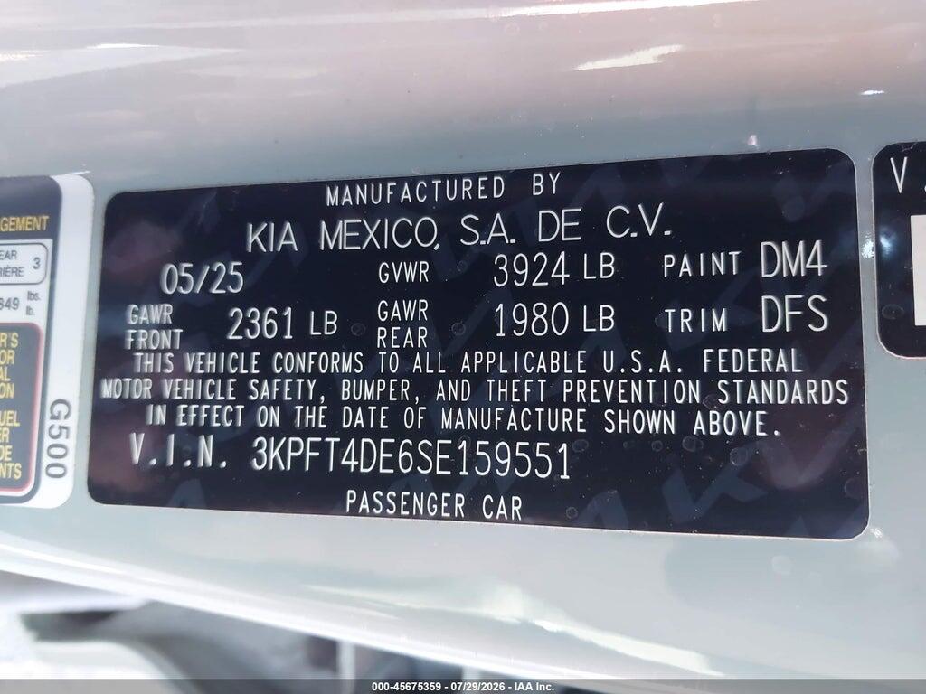3KPFT4DE6SE159551 2025 KIA K4 photo no. 9