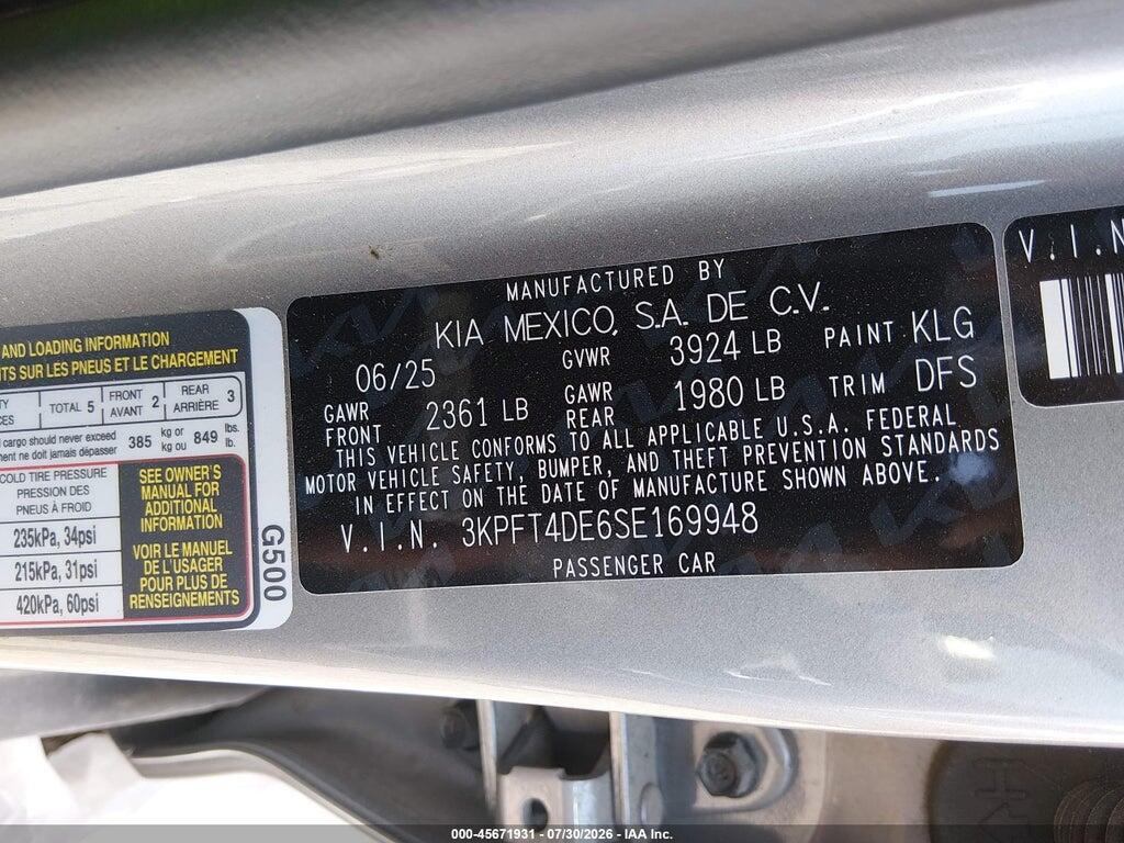 3KPFT4DE6SE169948 2025 KIA K4 photo no. 9