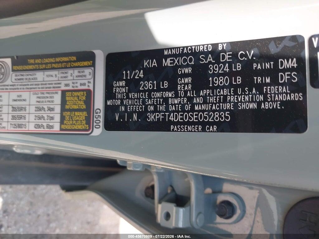 3KPFT4DE0SE052835 2025 KIA K4 photo no. 9