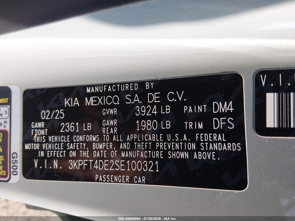 3KPFT4DE2SE100321 2025 KIA K4 photo no. 9