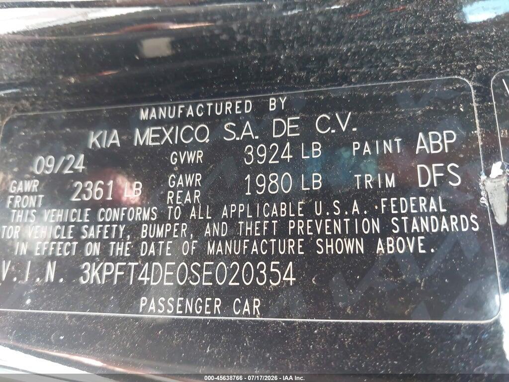 3KPFT4DE0SE020354 2025 KIA K4 photo no. 9