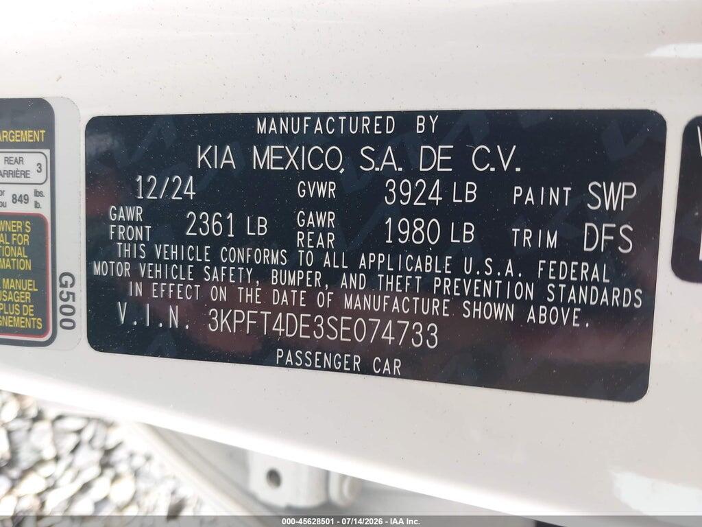 3KPFT4DE3SE074733 2025 KIA K4 photo no. 9