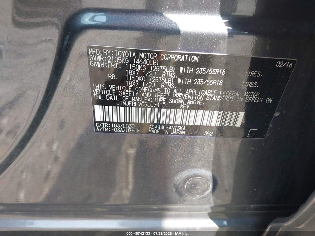 JTMJFREV0GJ074101 2016 TOYOTA RAV4 photo no. 9
