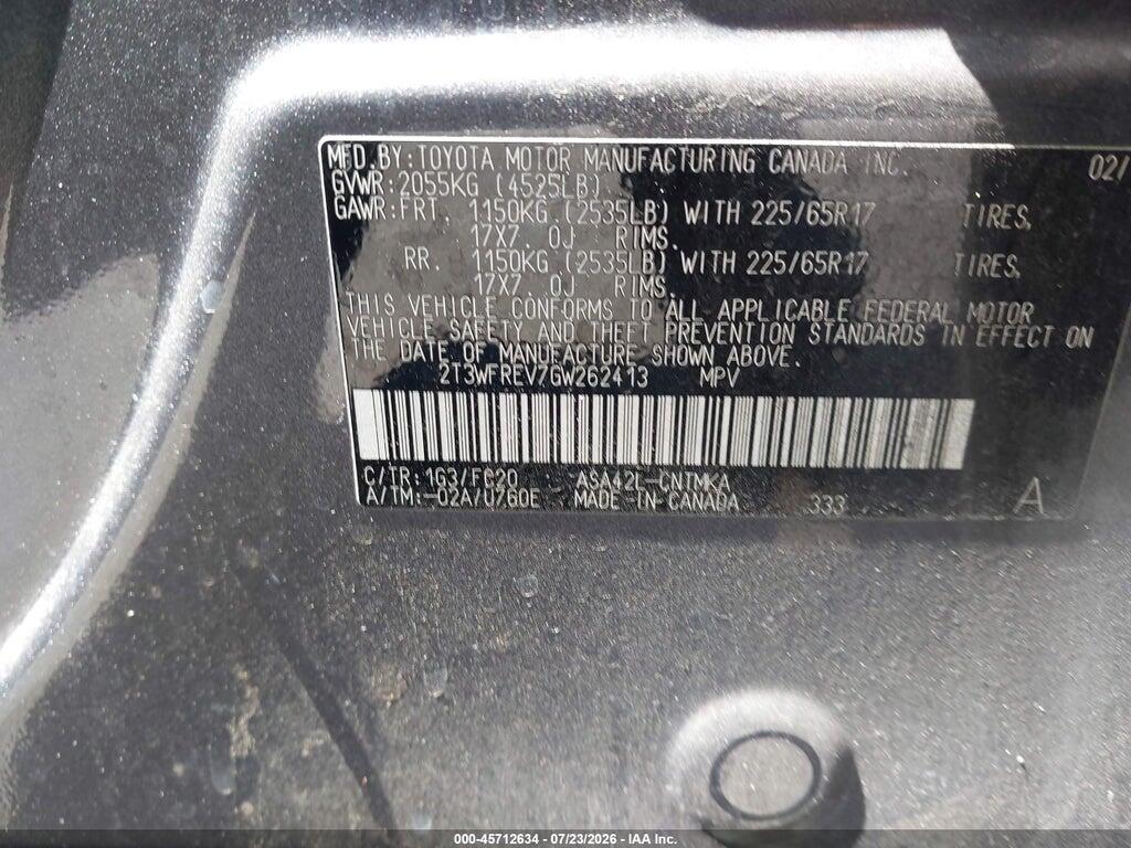 2T3WFREV7GW262413 2016 TOYOTA RAV4 photo no. 9