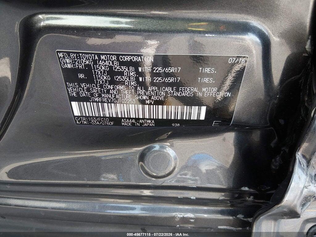 JTMRFREV7GJ102253 2016 TOYOTA RAV4 photo no. 9