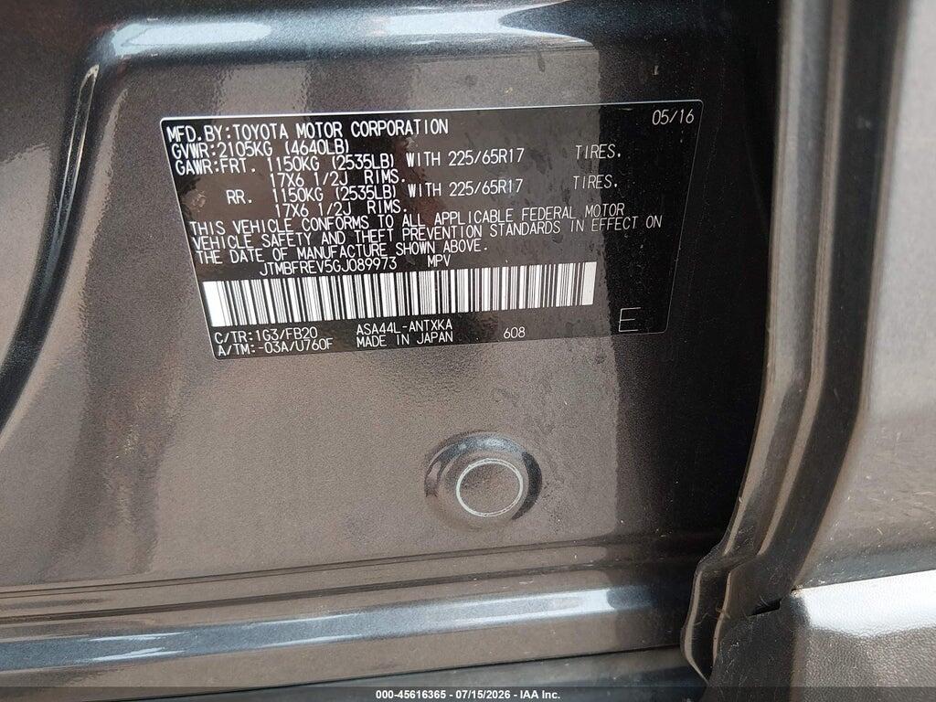JTMBFREV5GJ089973 2016 TOYOTA RAV4 photo no. 9