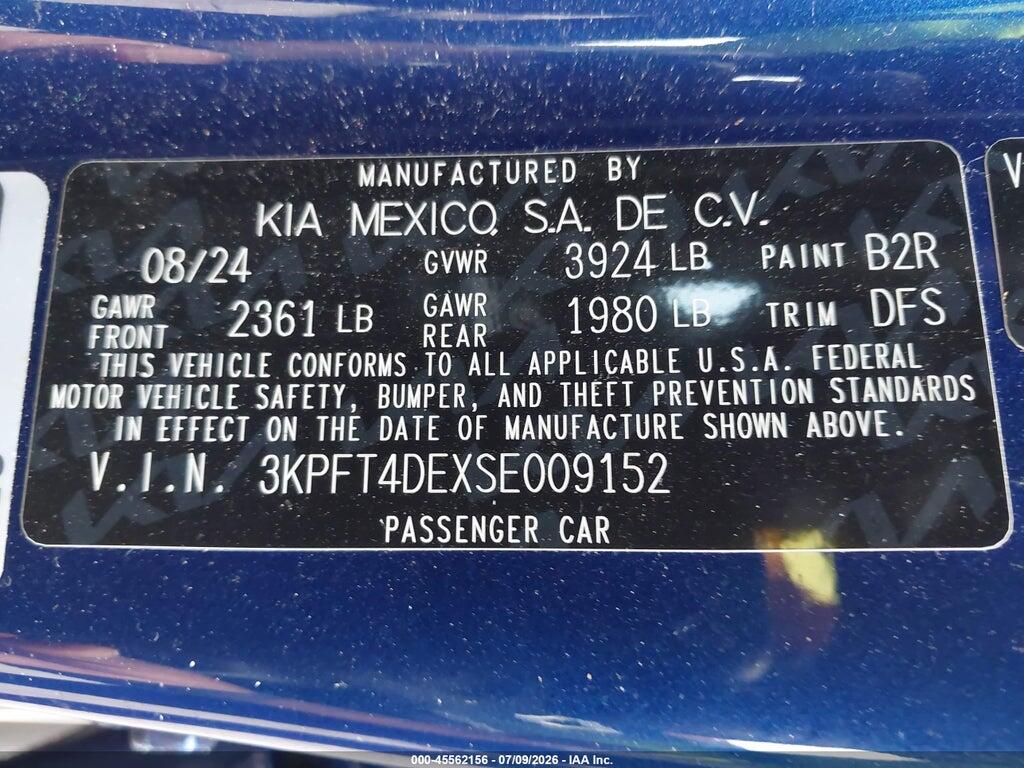 3KPFT4DEXSE009152 2025 KIA K4 photo no. 9