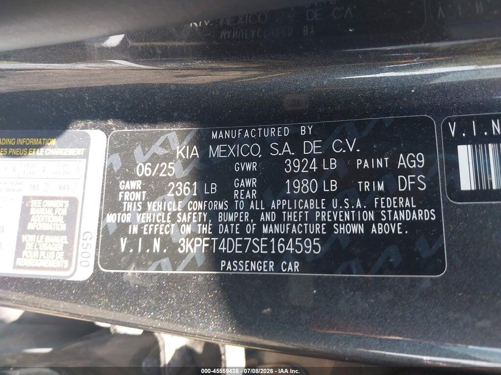 3KPFT4DE7SE164595 2025 KIA K4 photo no. 9