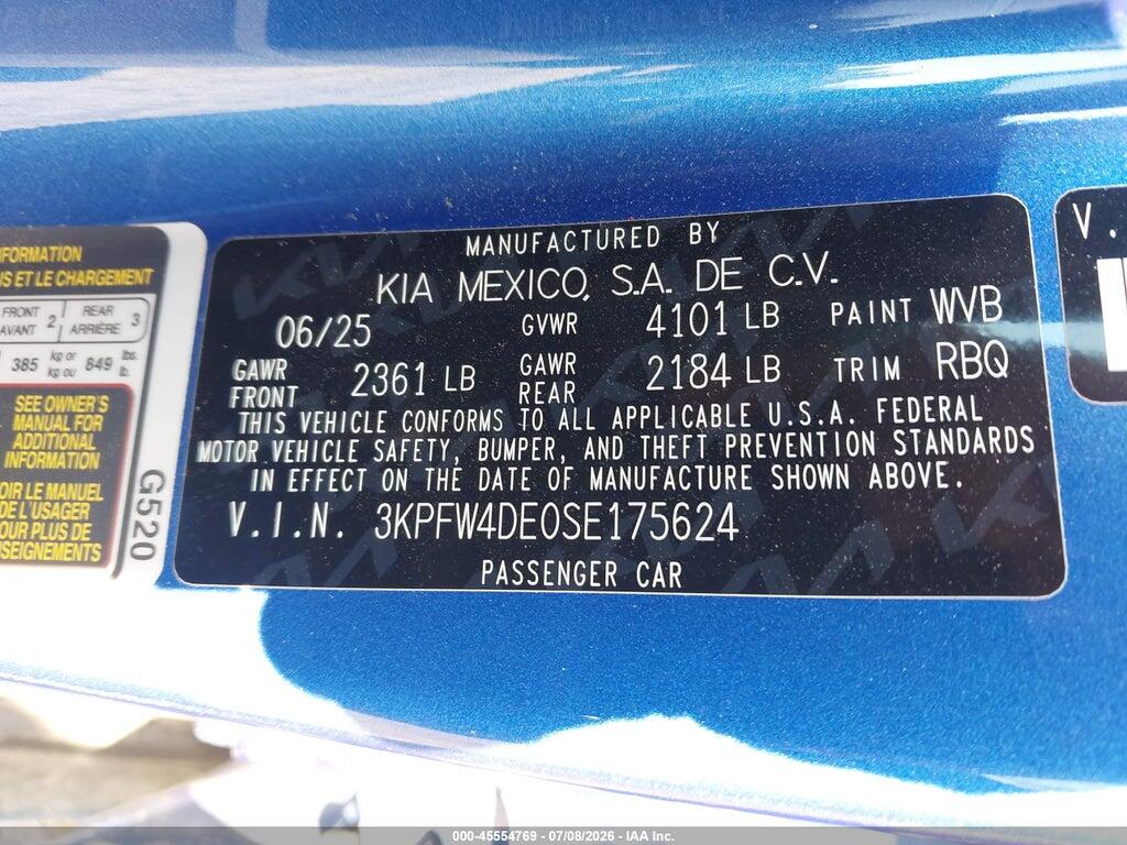 3KPFW4DE0SE175624 2025 KIA K4 photo no. 9
