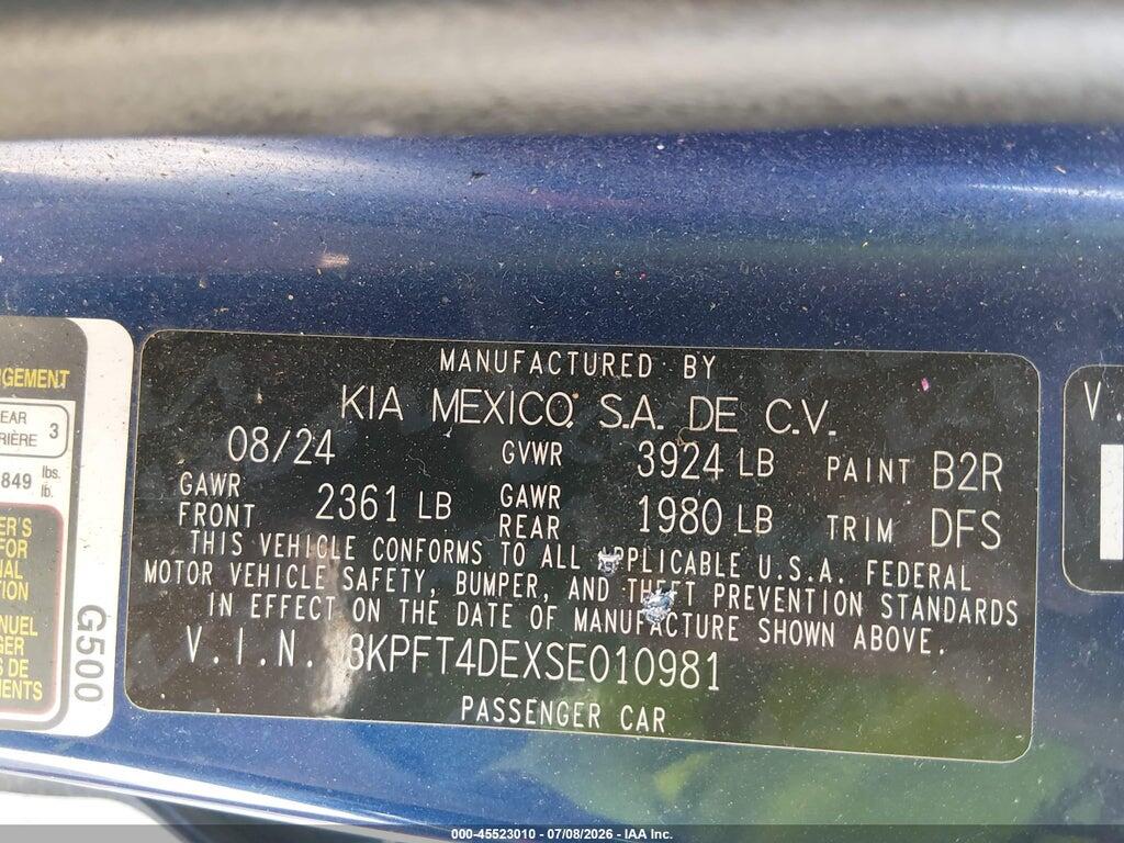 3KPFT4DEXSE010981 2025 KIA K4 photo no. 9