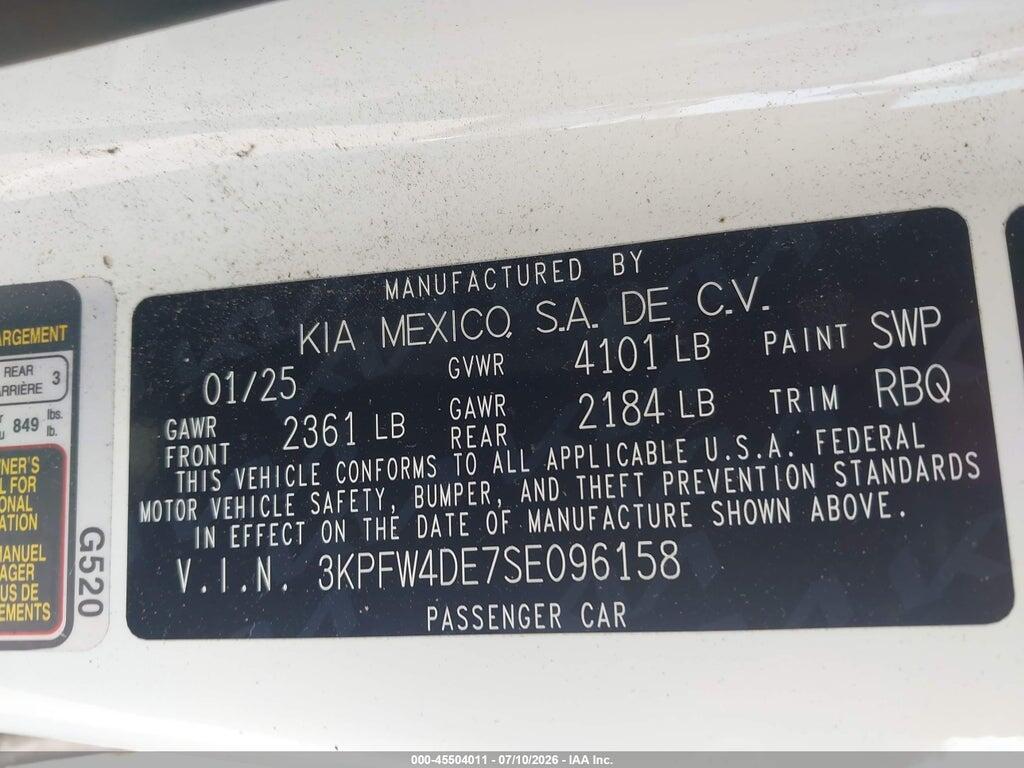 3KPFW4DE7SE096158 2025 KIA K4 photo no. 9